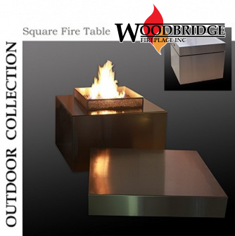 SQUARE FIRE TABLE Outdoor Gas Fireplace